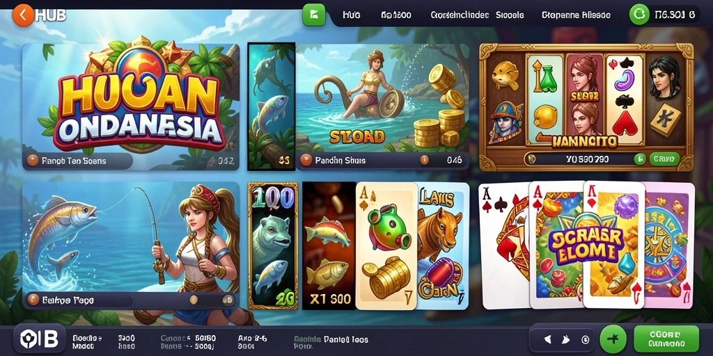 Tampilan utama aplikasi dengan banyak pilihan permainan.